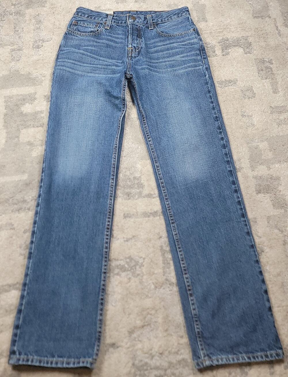 Hollister Men's Classic Straight Leg Button Fly Blue Denim Jeans Sz 31x29.5